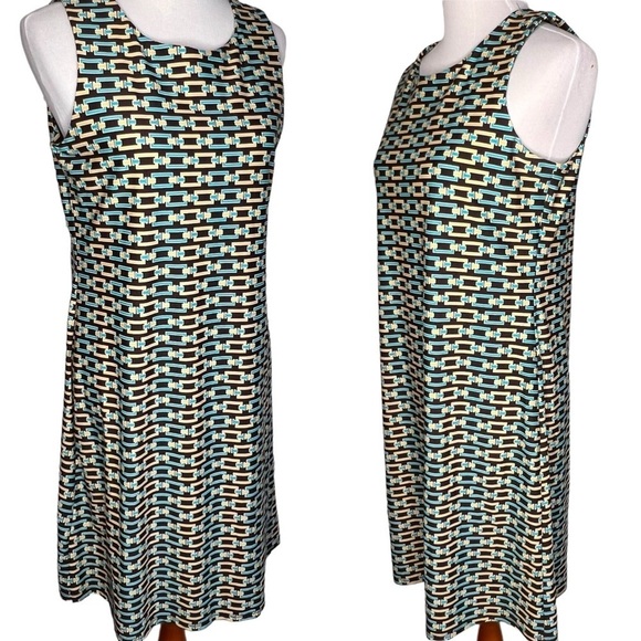 Jude Connally Beth Linked Chain Sleeveless Sheath Dress L Multicolor Flattering - Picture 2 of 13